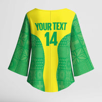 Custom Nigeria Cricket Kimono Sleeve Blouse Go Yellow Greens - Wonder Print Shop
