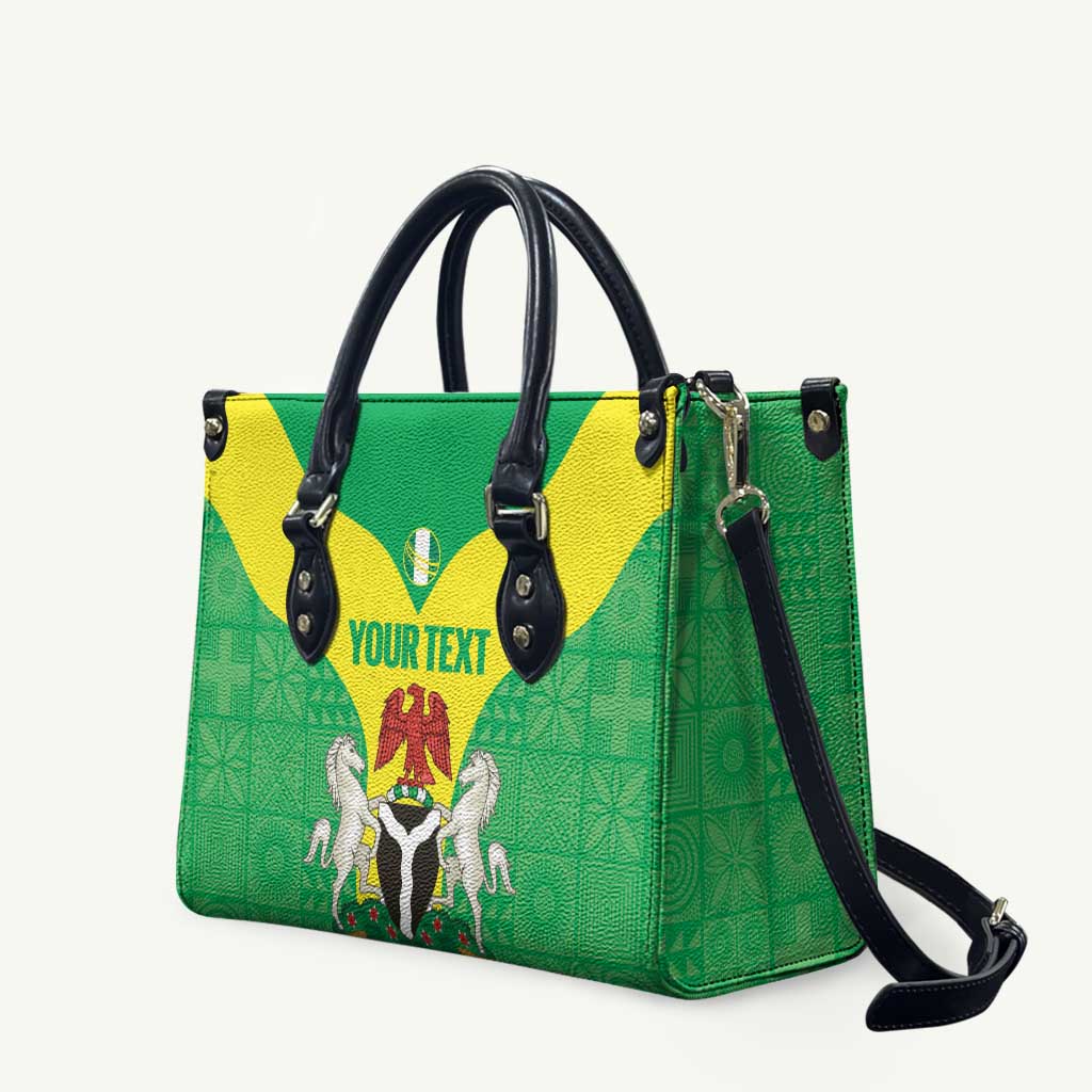 Custom Nigeria Cricket Leather Bag Go Yellow Greens - Wonder Print Shop