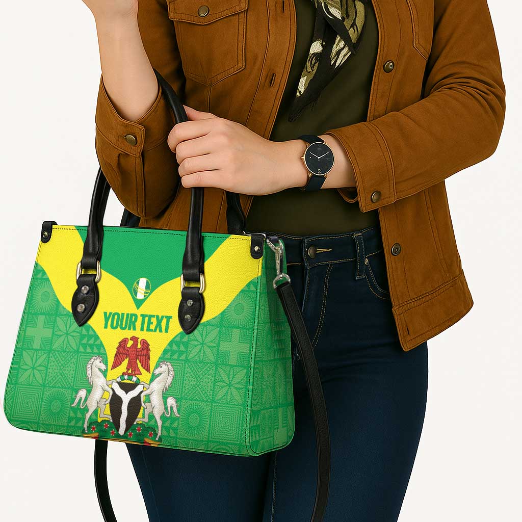 Custom Nigeria Cricket Leather Bag Go Yellow Greens - Wonder Print Shop
