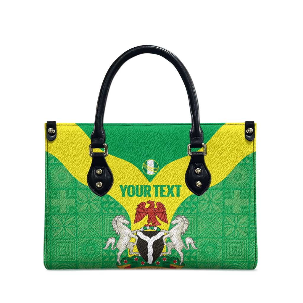 Custom Nigeria Cricket Leather Bag Go Yellow Greens - Wonder Print Shop