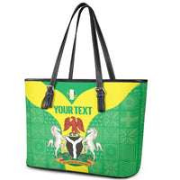 Custom Nigeria Cricket Leather Tote Bag Go Yellow Greens - Wonder Print Shop
