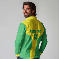Custom Nigeria Cricket Long Sleeve Polo Shirt Go Yellow Greens - Wonder Print Shop