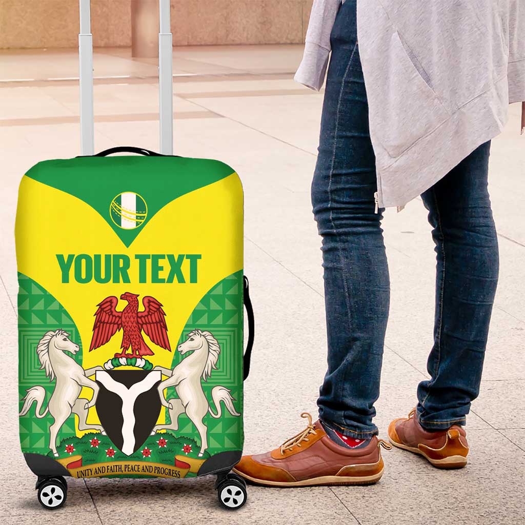 Custom Nigeria Cricket Luggage Cover Go Yellow Greens - Wonder Print Shop