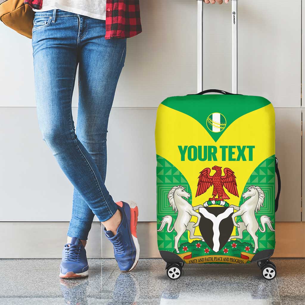 Custom Nigeria Cricket Luggage Cover Go Yellow Greens - Wonder Print Shop