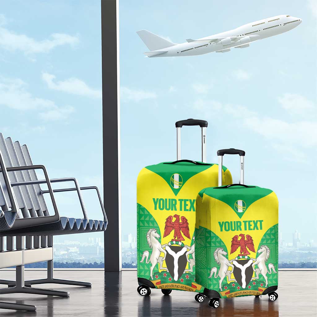 Custom Nigeria Cricket Luggage Cover Go Yellow Greens - Wonder Print Shop