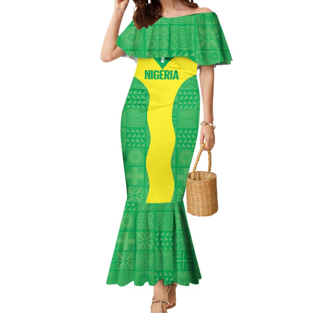 Custom Nigeria Cricket Mermaid Dress Go Yellow Greens - Wonder Print Shop