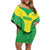 Custom Nigeria Cricket Off Shoulder Short Dress Go Yellow Greens - Wonder Print Shop