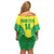 Custom Nigeria Cricket Off Shoulder Short Dress Go Yellow Greens - Wonder Print Shop