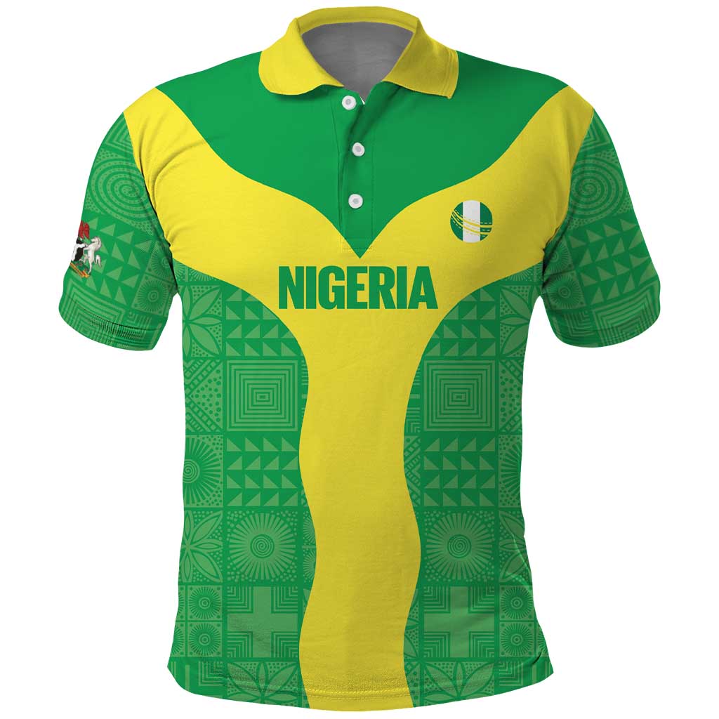 Custom Nigeria Cricket Polo Shirt Go Yellow Greens - Wonder Print Shop