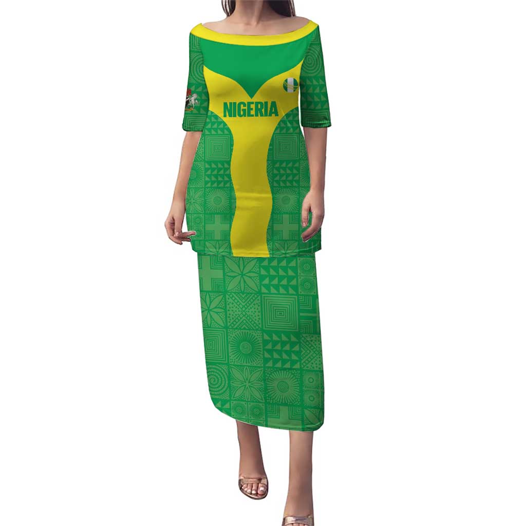Custom Nigeria Cricket Puletasi Go Yellow Greens - Wonder Print Shop