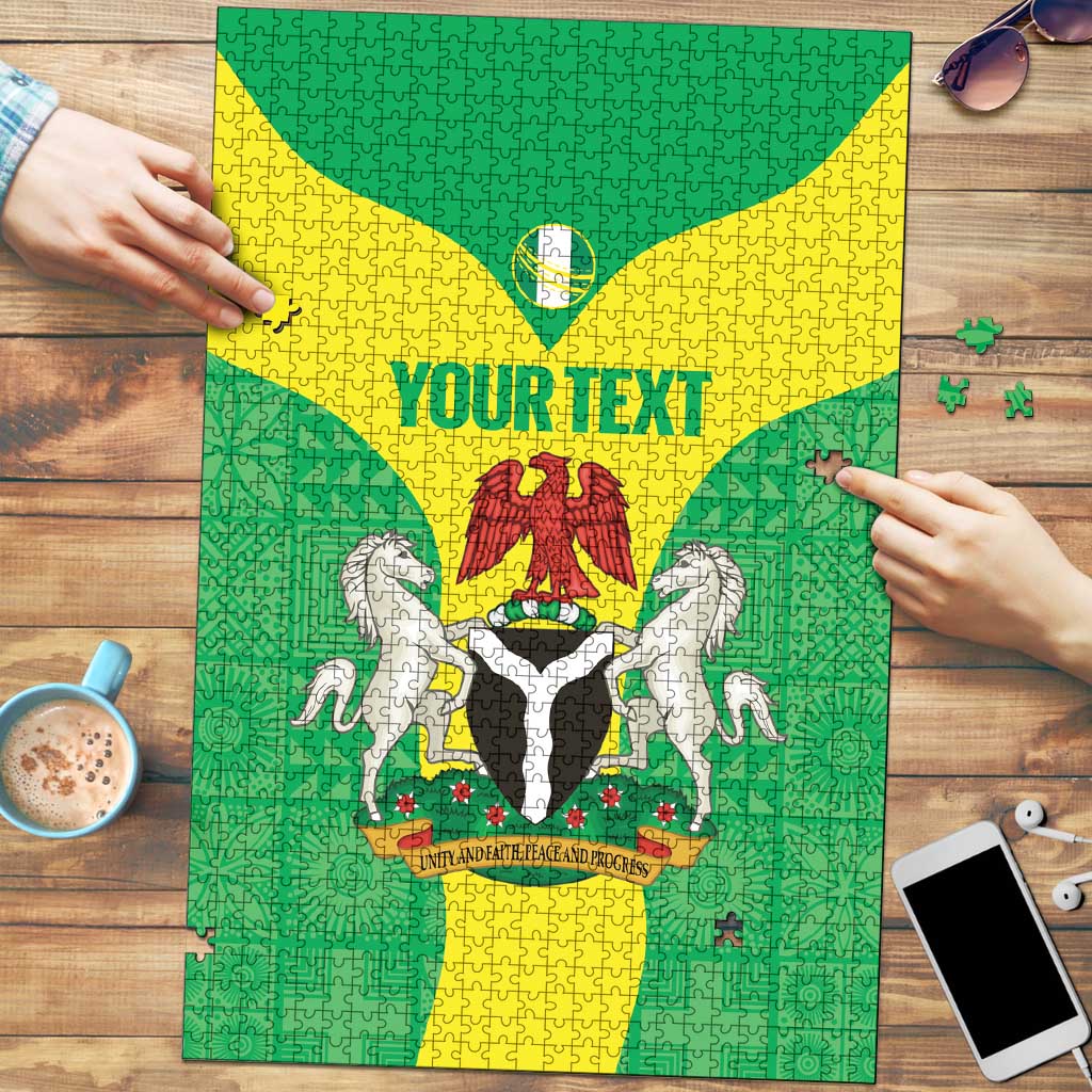 Custom Nigeria Cricket Puzzle Go Yellow Greens - Wonder Print Shop