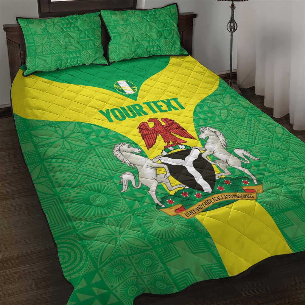 Custom Nigeria Cricket Quilt Bed Set Go Yellow Greens - Wonder Print Shop
