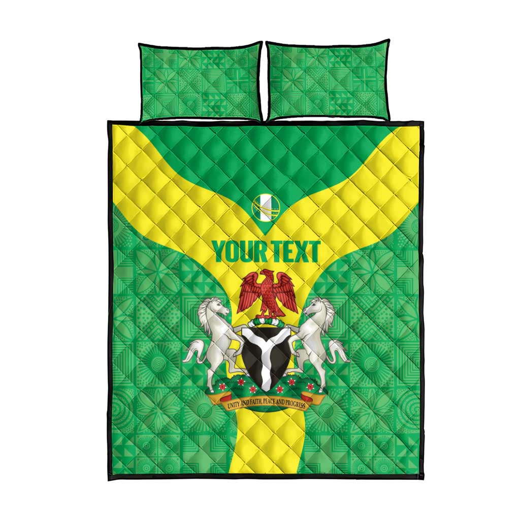 Custom Nigeria Cricket Quilt Bed Set Go Yellow Greens - Wonder Print Shop