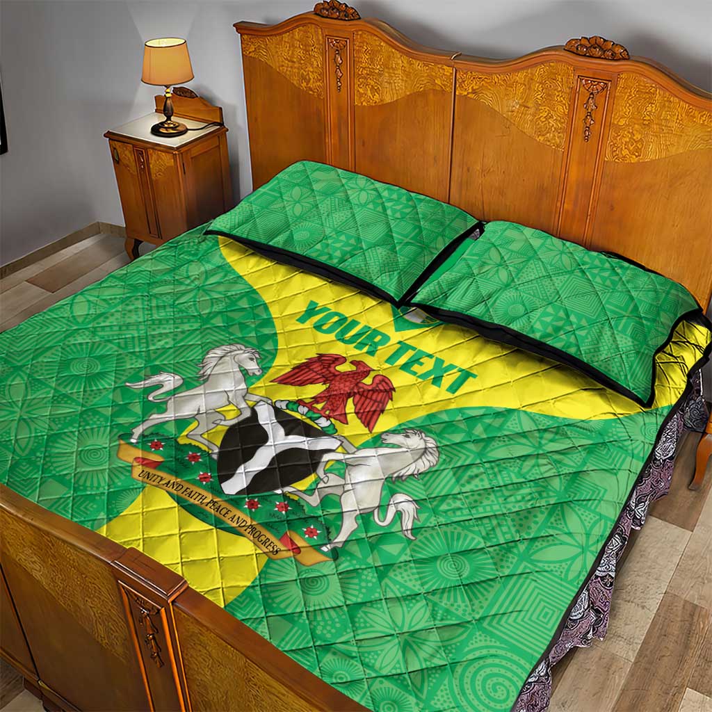 Custom Nigeria Cricket Quilt Bed Set Go Yellow Greens - Wonder Print Shop