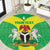 Custom Nigeria Cricket Round Carpet Go Yellow Greens - Wonder Print Shop