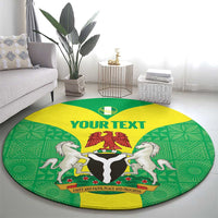 Custom Nigeria Cricket Round Carpet Go Yellow Greens - Wonder Print Shop