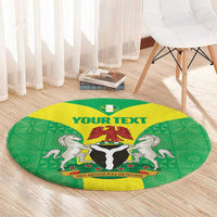Custom Nigeria Cricket Round Carpet Go Yellow Greens - Wonder Print Shop