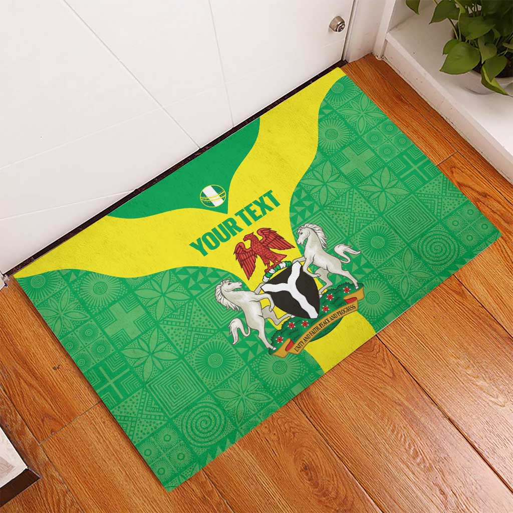 Custom Nigeria Cricket Rubber Doormat Go Yellow Greens - Wonder Print Shop