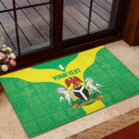 Custom Nigeria Cricket Rubber Doormat Go Yellow Greens - Wonder Print Shop