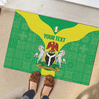 Custom Nigeria Cricket Rubber Doormat Go Yellow Greens - Wonder Print Shop