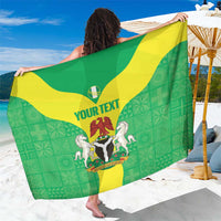 Custom Nigeria Cricket Sarong Go Yellow Greens - Wonder Print Shop
