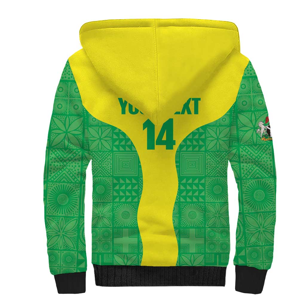 Custom Nigeria Cricket Sherpa Hoodie Go Yellow Greens - Wonder Print Shop