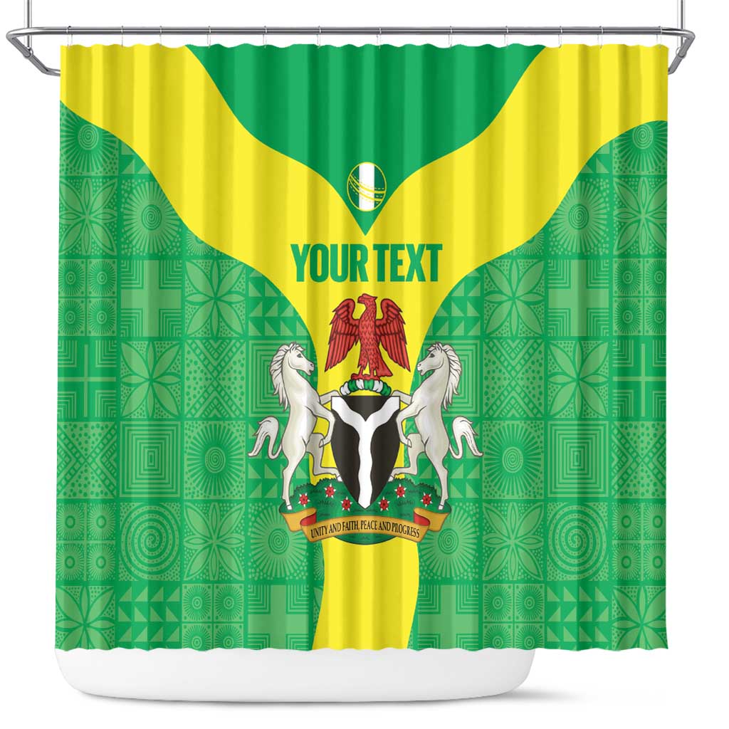 Custom Nigeria Cricket Shower Curtain Go Yellow Greens - Wonder Print Shop
