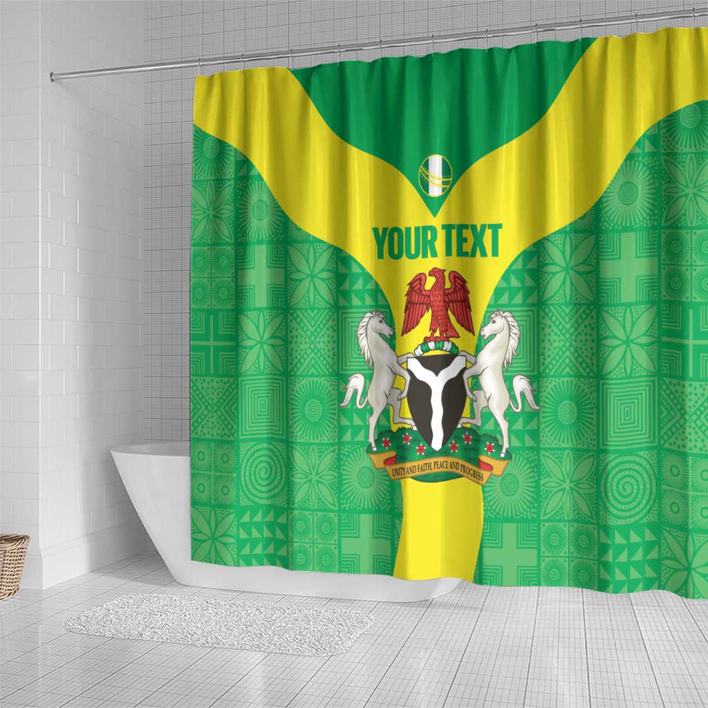 Custom Nigeria Cricket Shower Curtain Go Yellow Greens - Wonder Print Shop