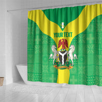 Custom Nigeria Cricket Shower Curtain Go Yellow Greens - Wonder Print Shop