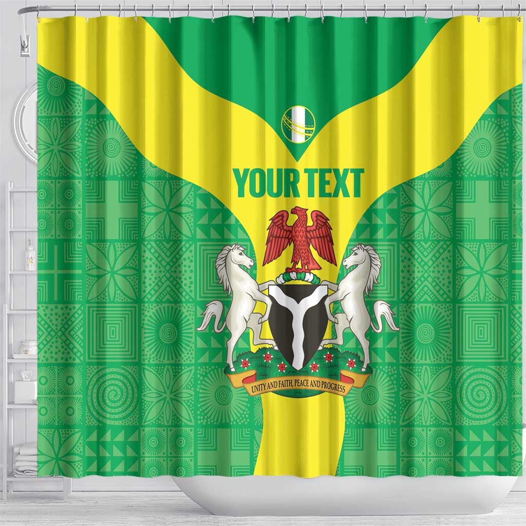 Custom Nigeria Cricket Shower Curtain Go Yellow Greens - Wonder Print Shop