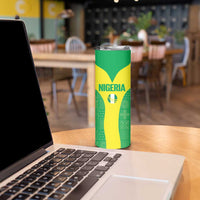 Custom Nigeria Cricket Skinny Tumbler Go Yellow Greens - Wonder Print Shop