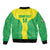 Custom Nigeria Cricket Sleeve Zip Bomber Jacket Go Yellow Greens - Wonder Print Shop