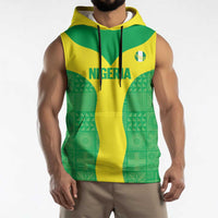 Custom Nigeria Cricket Sleeveless Hoodie Go Yellow Greens - Wonder Print Shop