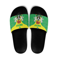 Custom Nigeria Cricket Slide Sandals Go Yellow Greens - Wonder Print Shop