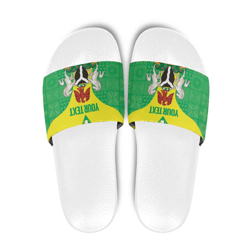 Custom Nigeria Cricket Slide Sandals Go Yellow Greens - Wonder Print Shop