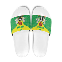 Custom Nigeria Cricket Slide Sandals Go Yellow Greens - Wonder Print Shop