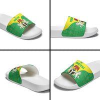 Custom Nigeria Cricket Slide Sandals Go Yellow Greens - Wonder Print Shop
