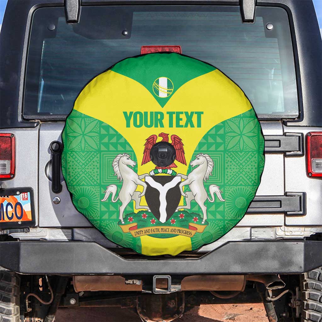 Custom Nigeria Cricket Spare Tire Cover Go Yellow Greens - Wonder Print Shop