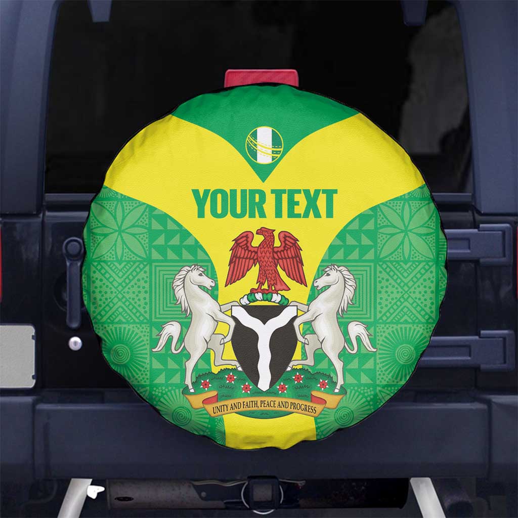 Custom Nigeria Cricket Spare Tire Cover Go Yellow Greens - Wonder Print Shop