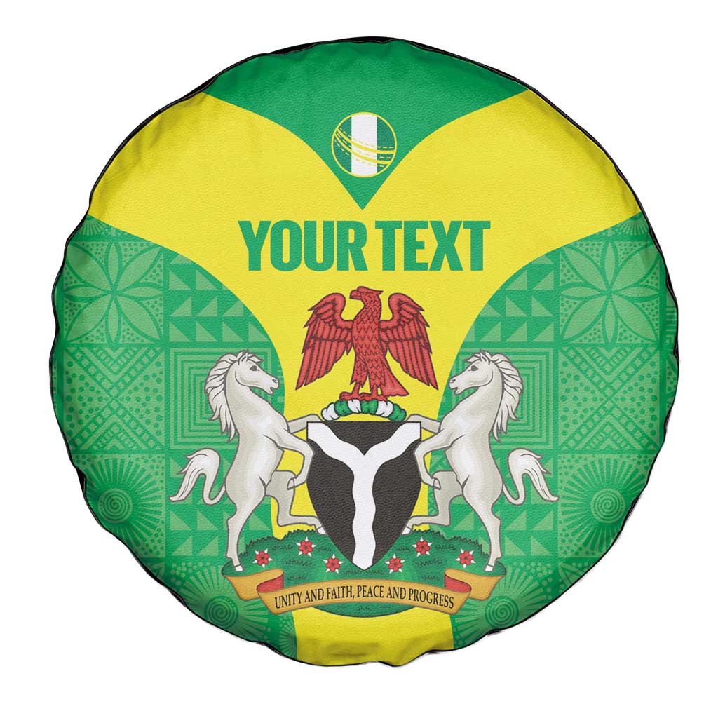 Custom Nigeria Cricket Spare Tire Cover Go Yellow Greens - Wonder Print Shop