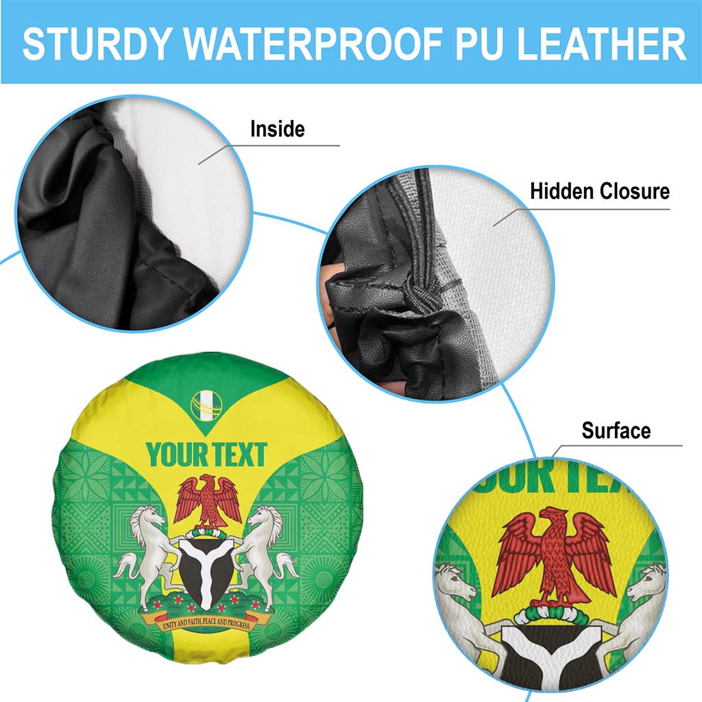 Custom Nigeria Cricket Spare Tire Cover Go Yellow Greens - Wonder Print Shop