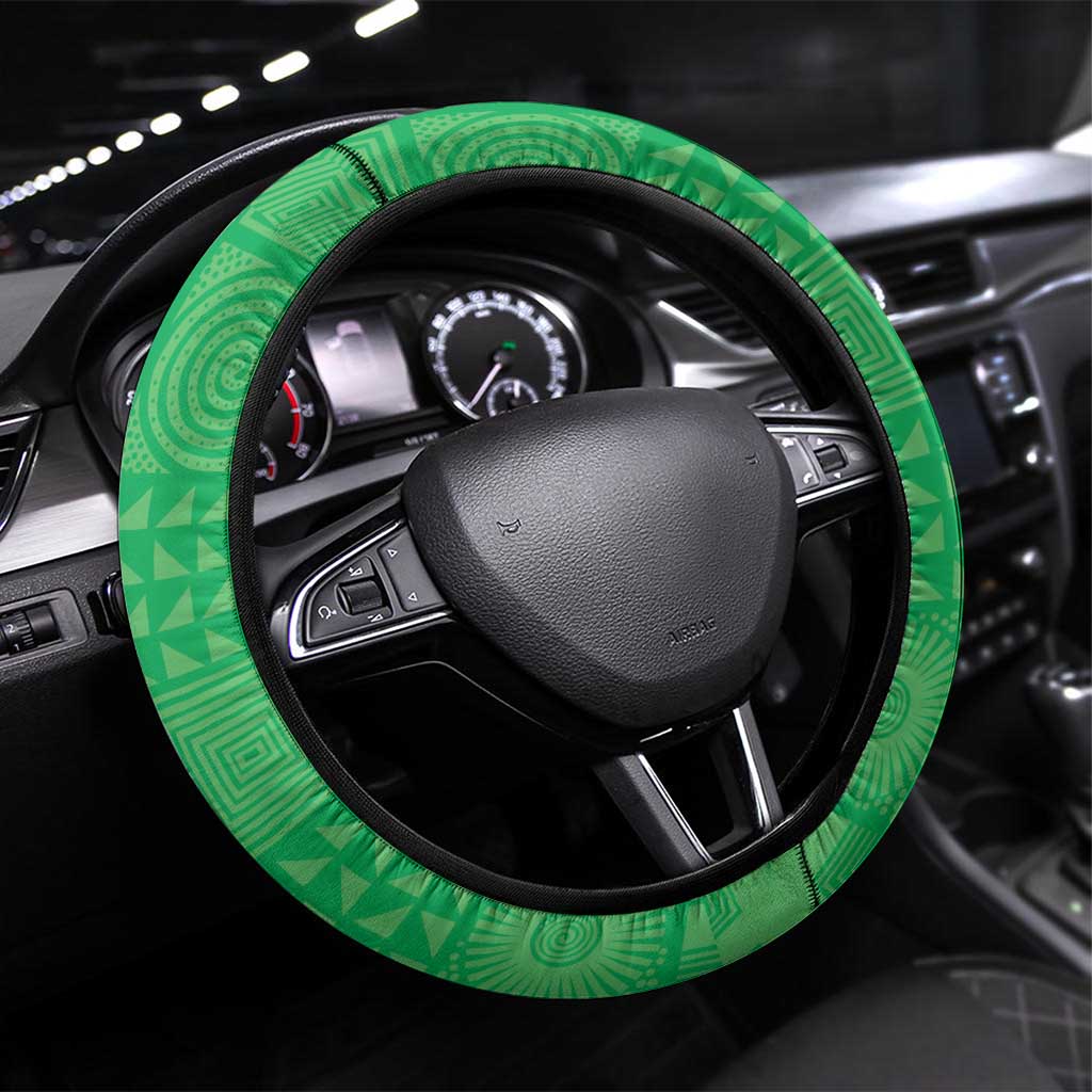 Nigeria Cricket Steering Wheel Cover Go Yellow Greens - Wonder Print Shop