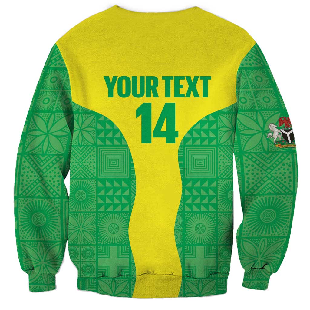 Custom Nigeria Cricket Sweatshirt Go Yellow Greens - Wonder Print Shop