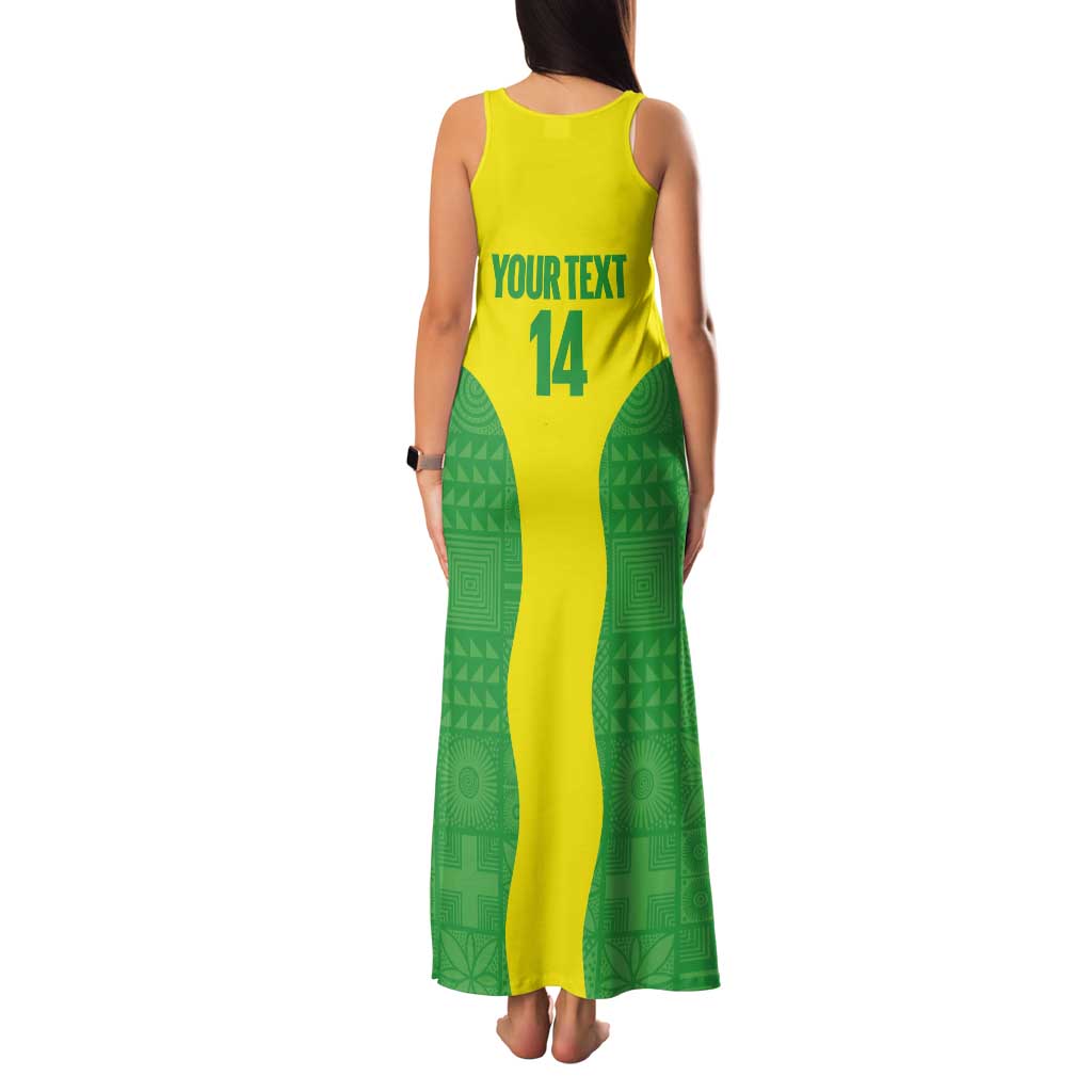 Custom Nigeria Cricket Tank Maxi Dress Go Yellow Greens - Wonder Print Shop