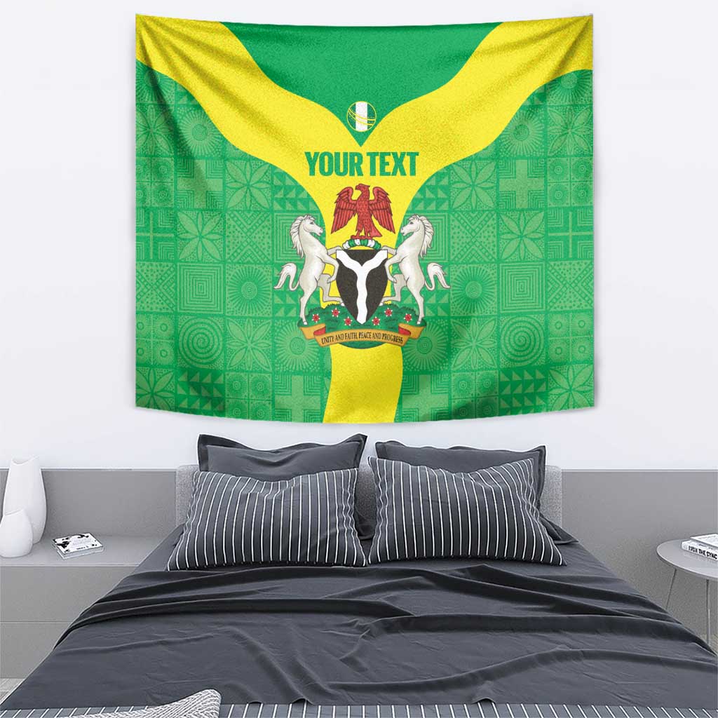 Custom Nigeria Cricket Tapestry Go Yellow Greens - Wonder Print Shop