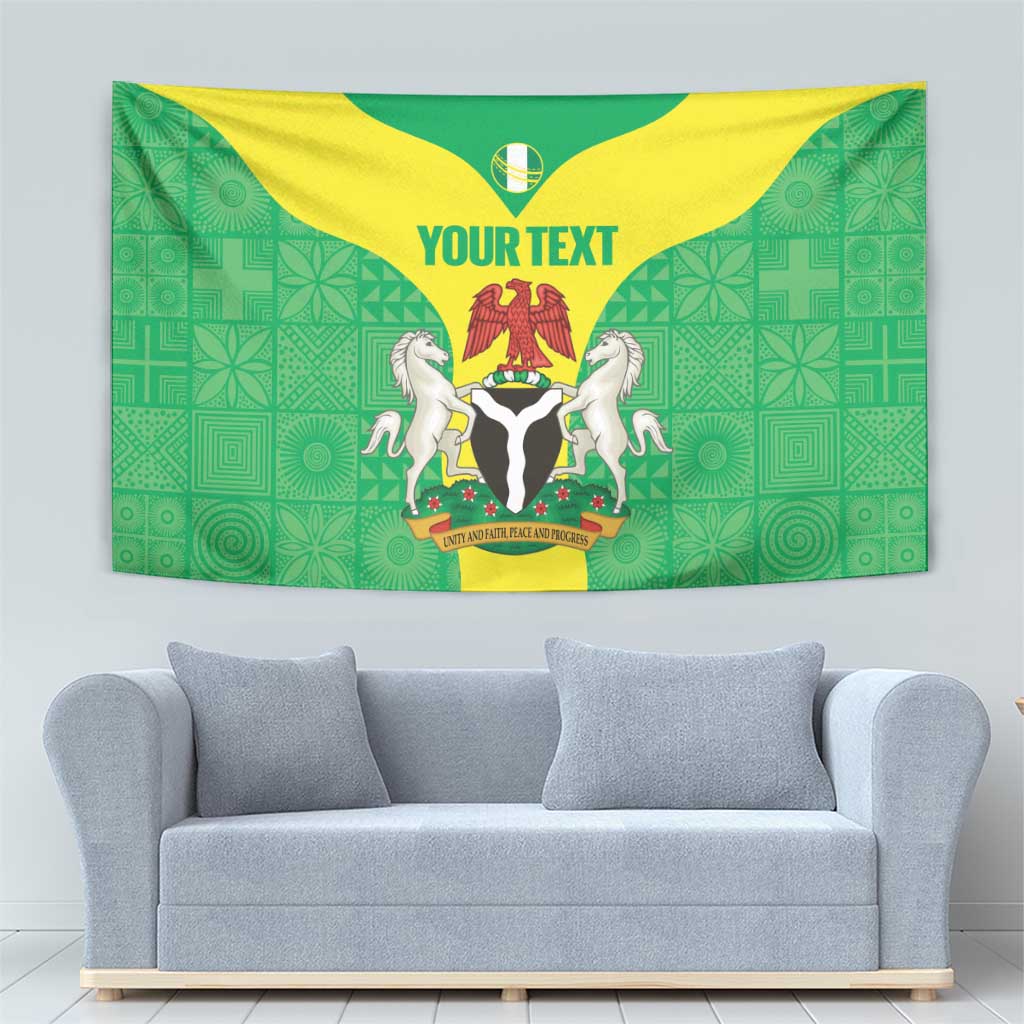 Custom Nigeria Cricket Tapestry Go Yellow Greens - Wonder Print Shop