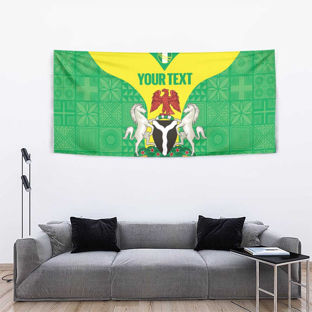 Custom Nigeria Cricket Tapestry Go Yellow Greens - Wonder Print Shop