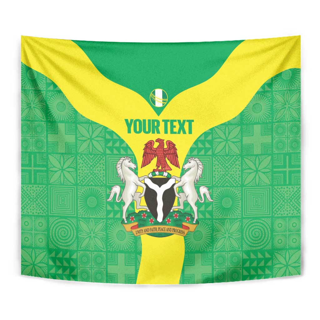 Custom Nigeria Cricket Tapestry Go Yellow Greens - Wonder Print Shop