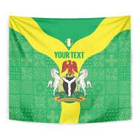 Custom Nigeria Cricket Tapestry Go Yellow Greens - Wonder Print Shop