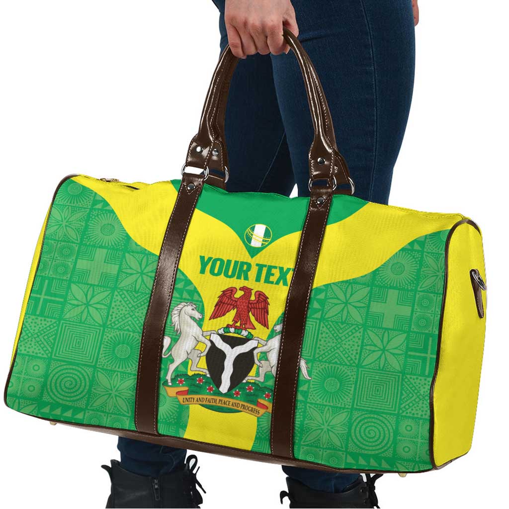 Custom Nigeria Cricket Travel Bag Go Yellow Greens - Wonder Print Shop